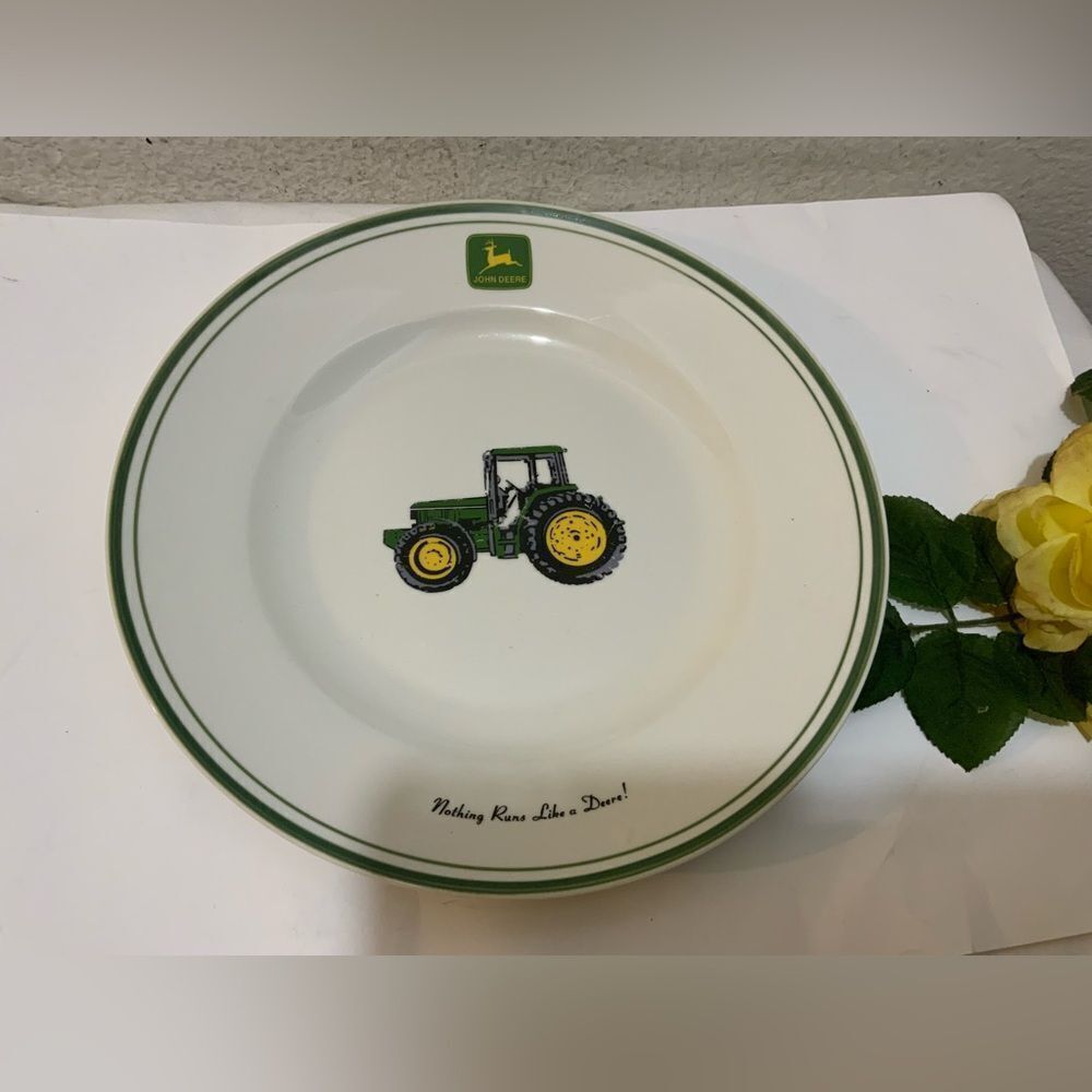 Gibson Licensed John Deere 11” Dinner Plate ~ Nothing Runs Like a Deere ~G16